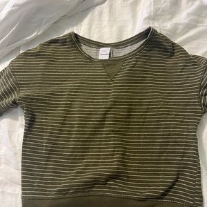 wild fable striped green short sleeve sweatshirt size small